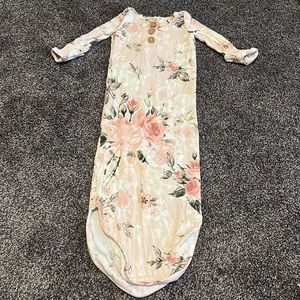 Posh Peanut Pink Floral Knotted Gown 0-3 months